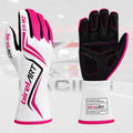 2026  Birel Art Kart Racing Gloves White / Pink