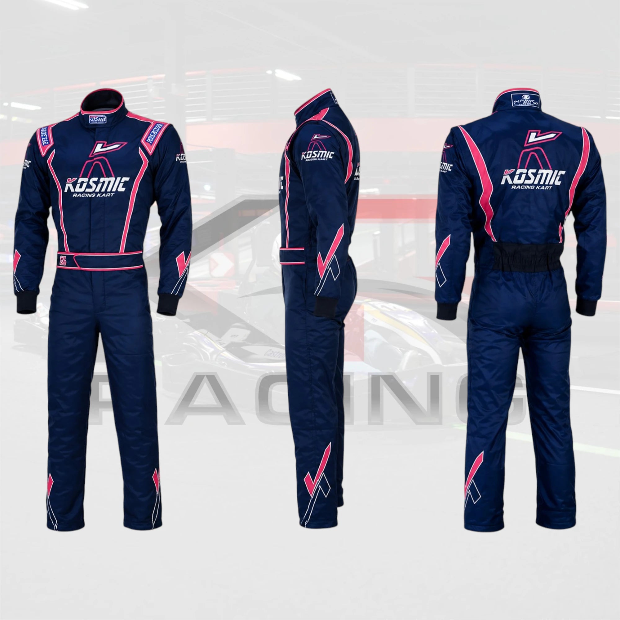 Kosmic Navy-Pink Performance Kart Racing Suit