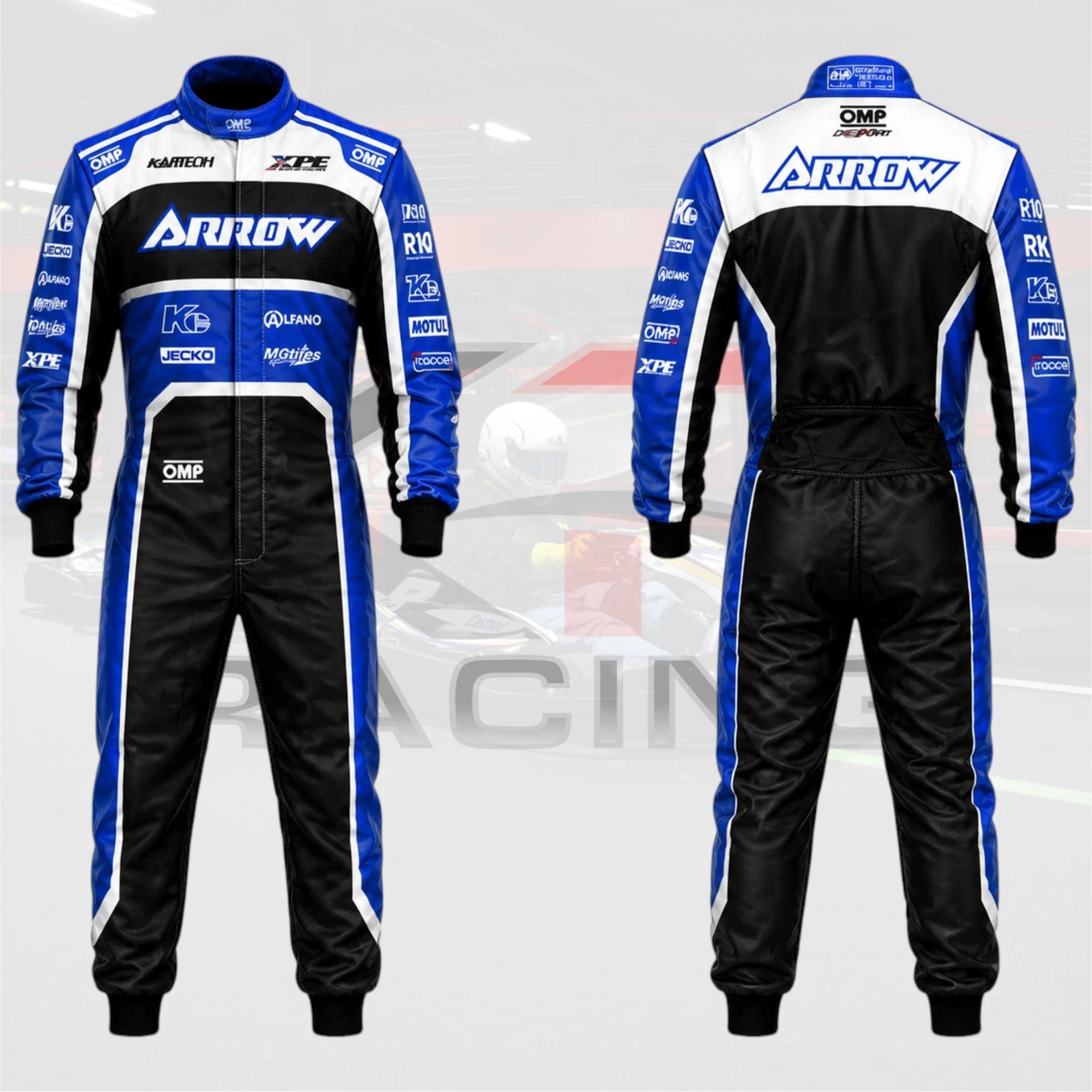2026 OMP Arrow Kart Racing Suit Blue / White