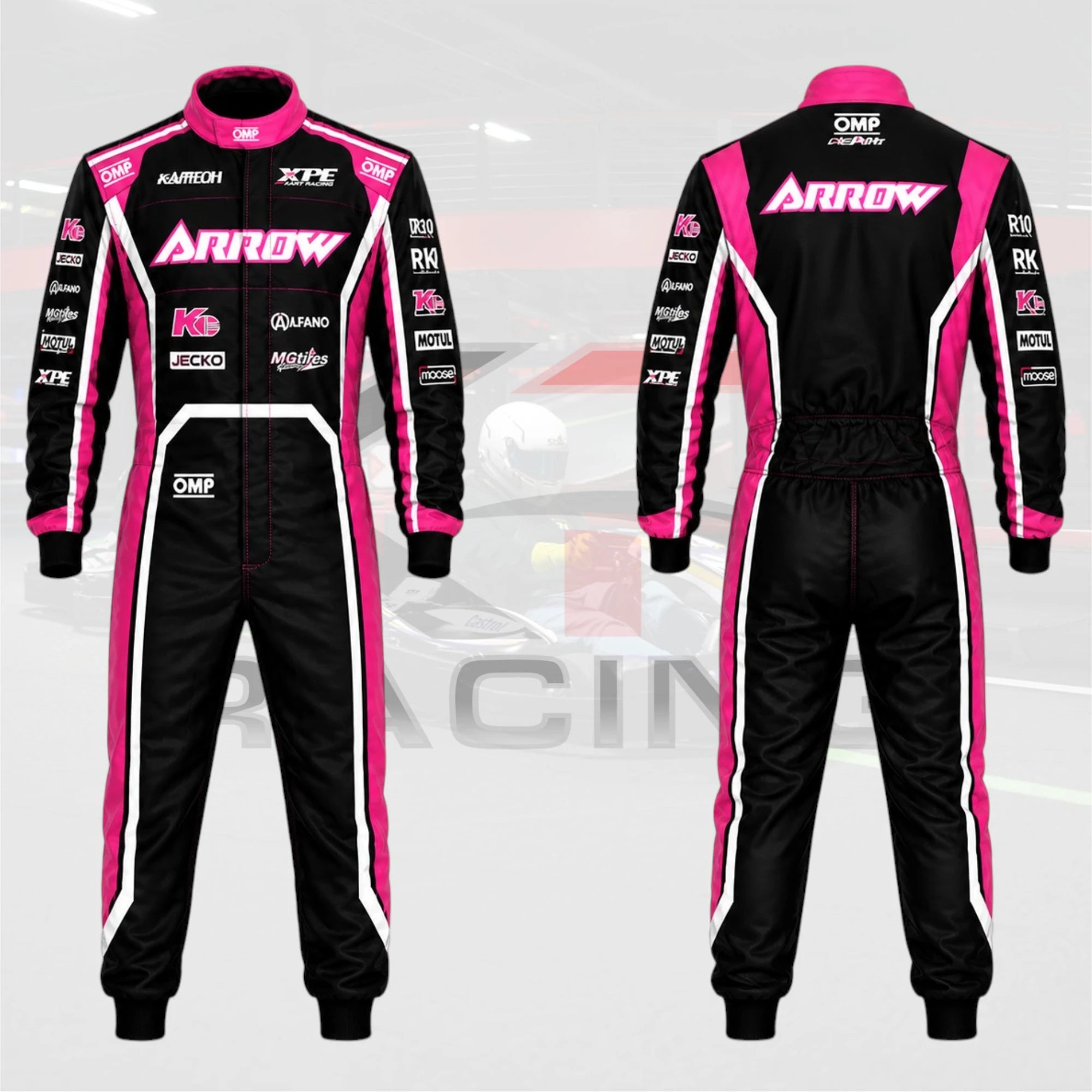 2026 OMP Arrow Kart Racing Suit Black / Pink