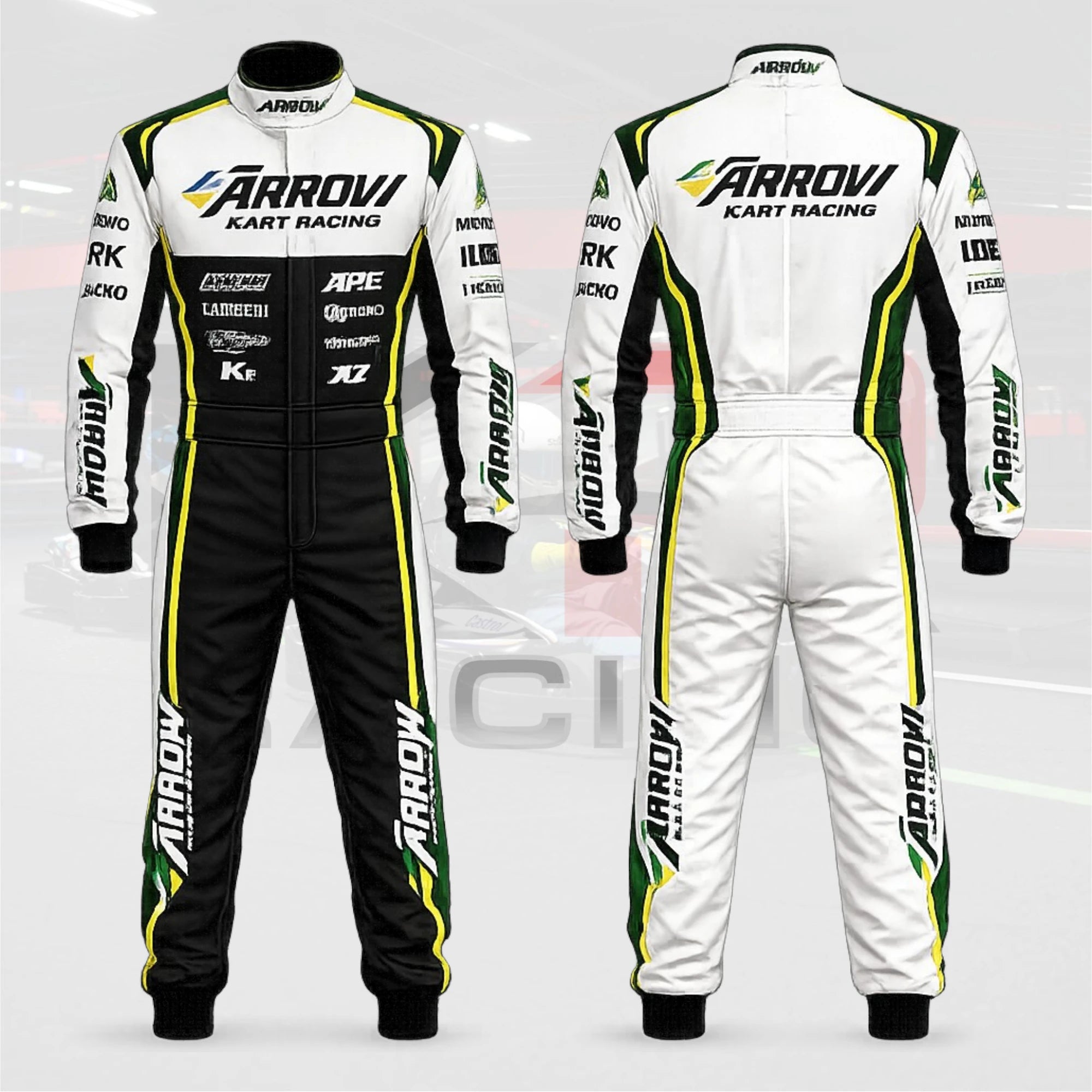 New OMP Arrow Kart Racing Suit Black / White