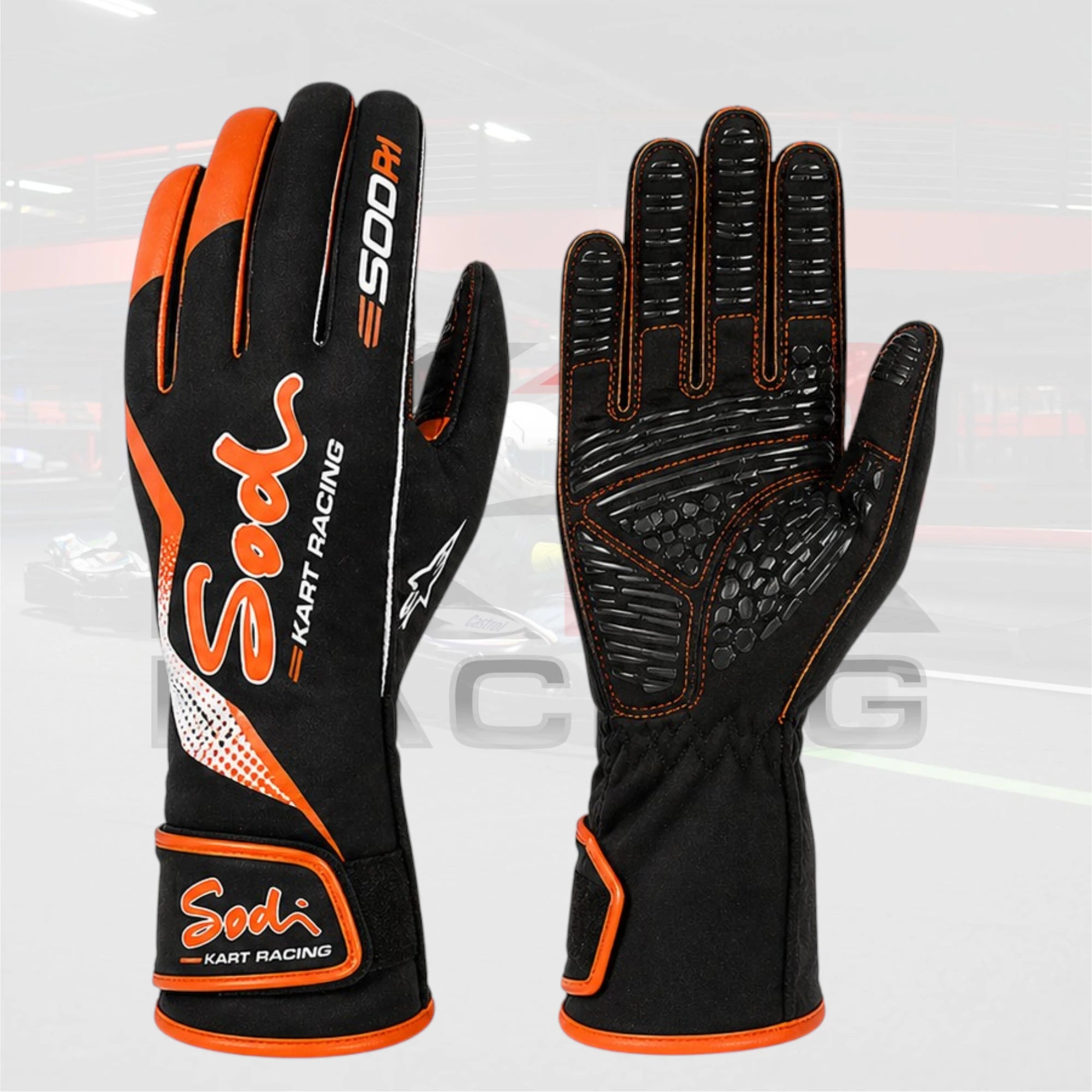 New 2023 Sodi Kart Racing Gloves Orange Black