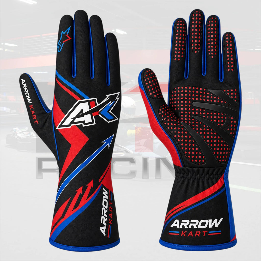 2026 Alpinstar Arrow Kart Racing Gloves Black / Red / Blue