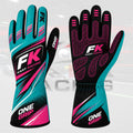 FK Competition Kart Gloves 2026 – Teal / Pink
