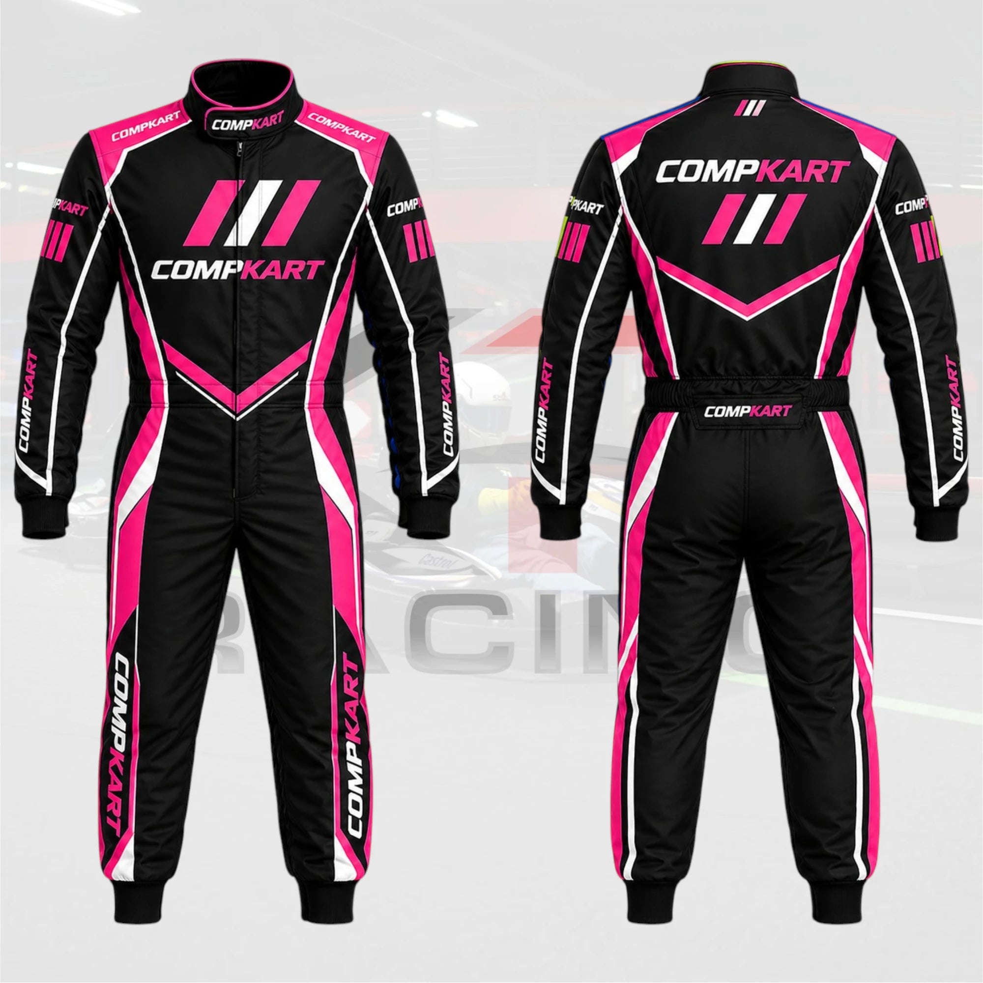 2026 New Compkart kart Racing suit Black & White & pink