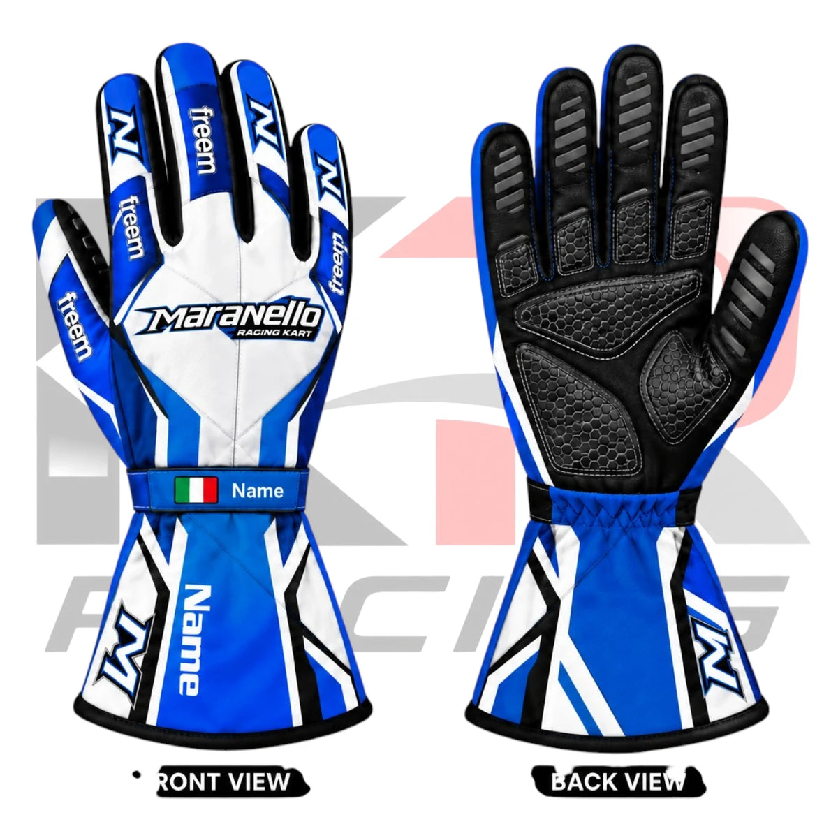 New Maranello Kart Racing Gloves Blue & White