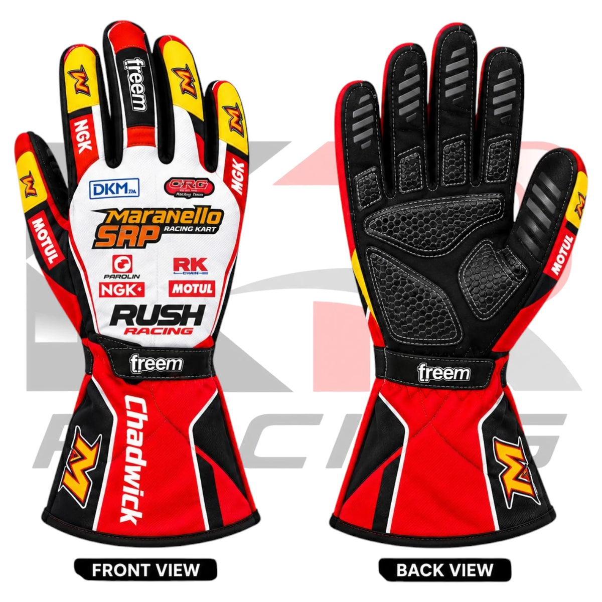 Maranello Kart Racing Gloves White & Red