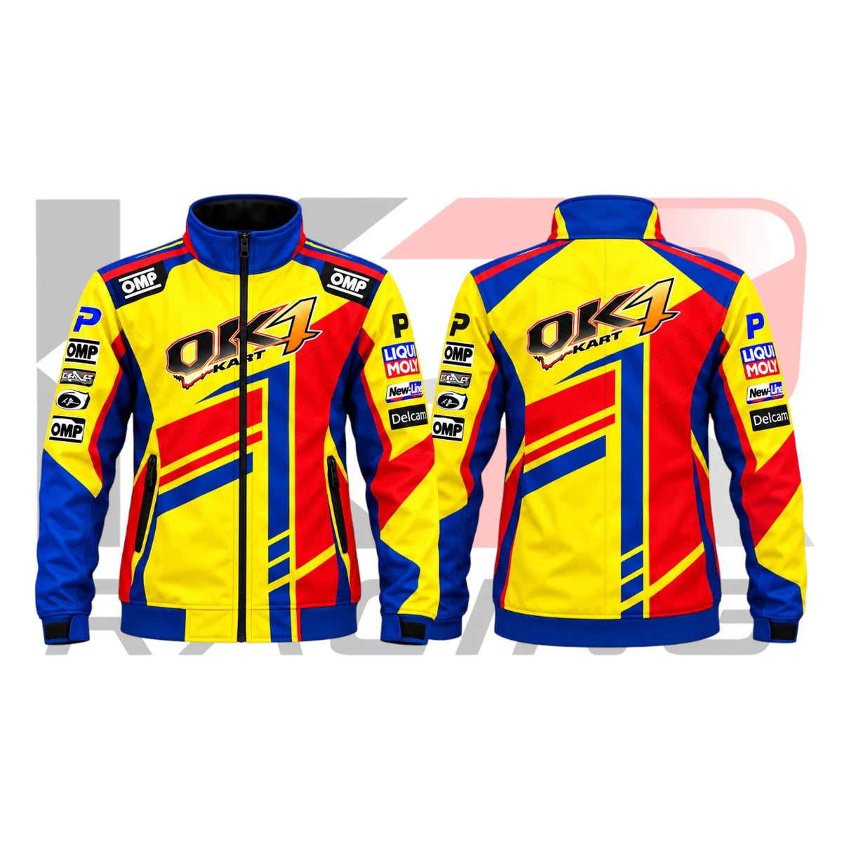OK1 Kart Racing Team Jacket Red & Yellow & Blue