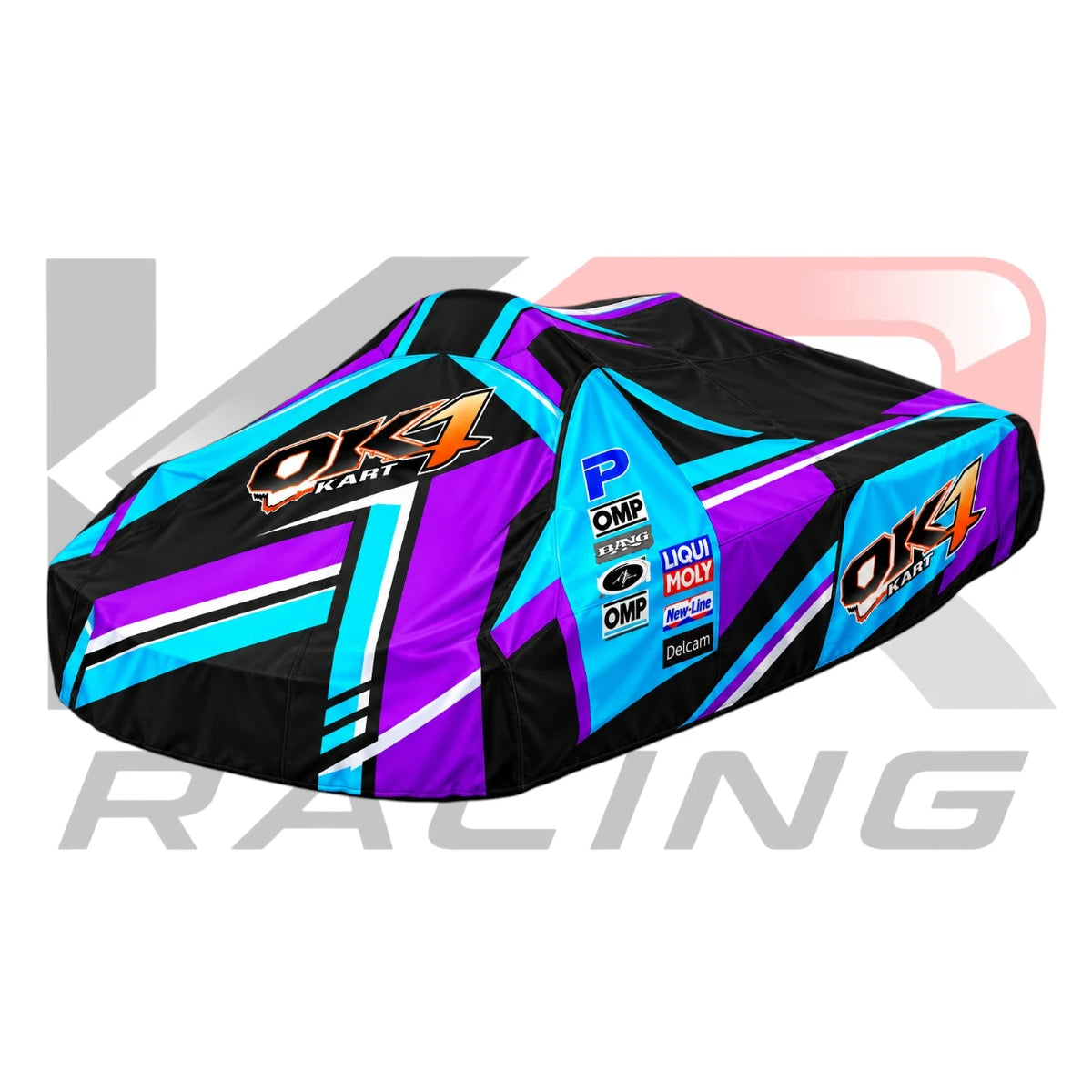 OK1 Kart Racing Team Kart Cover Blue & Purple & Black