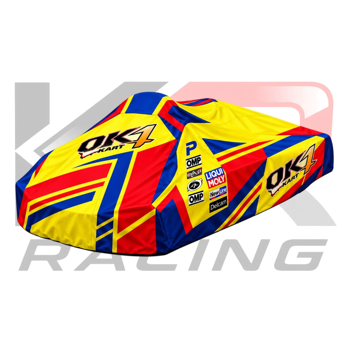 OK1 Kart Racing Team Kart Cover Blue & Yellow & Red