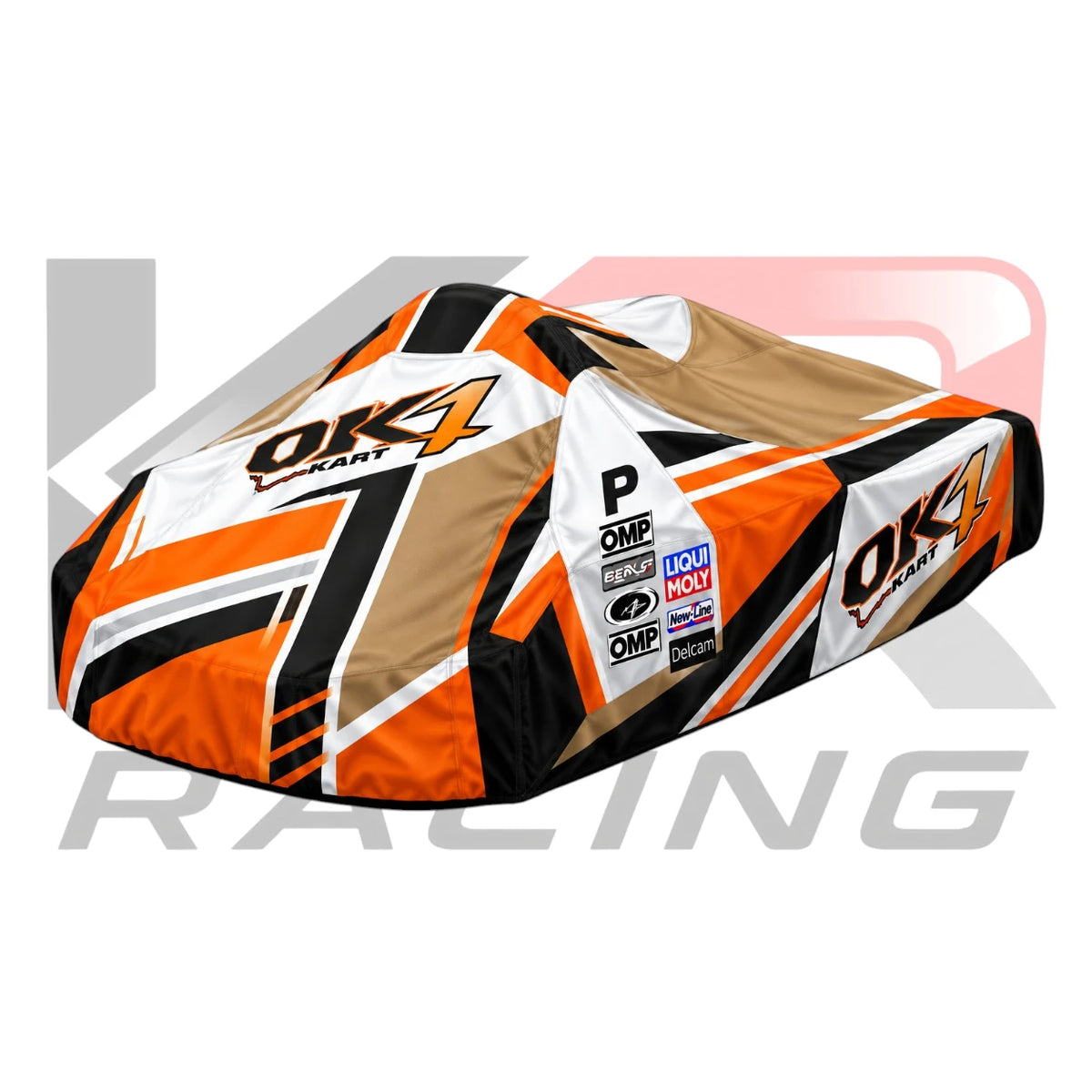 OK1 Kart Racing Team Kart Cover Orange & Brown