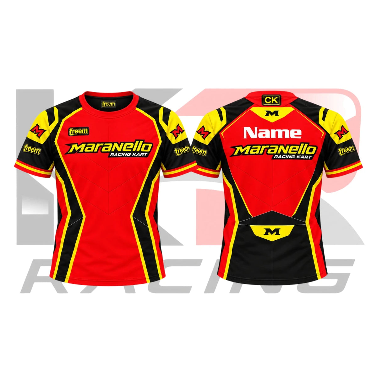 Maranello Kart Racing Team T-Shirt Red & Black & Yellow