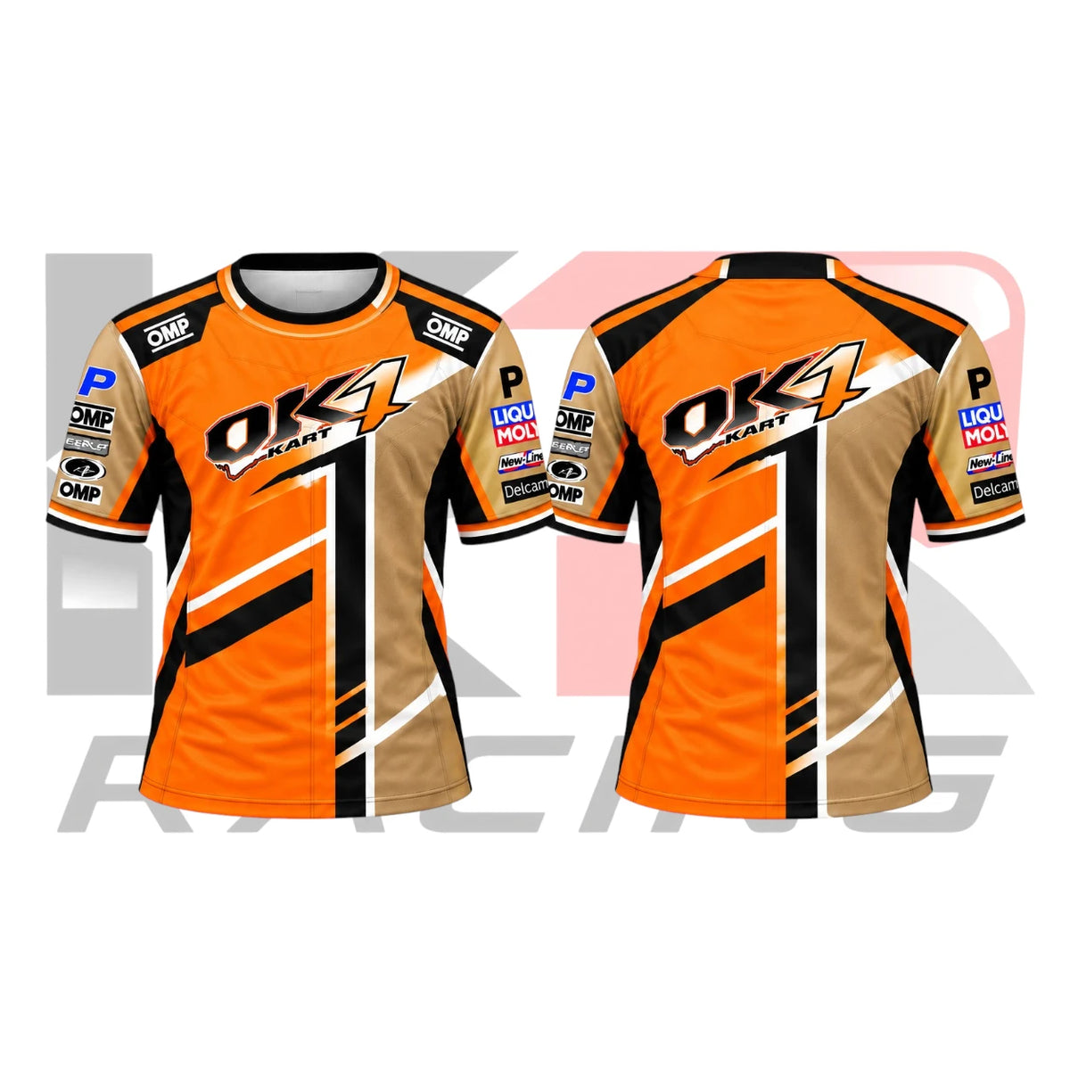 OK1 Kart Racing Team T-Shirt Brown & Orange