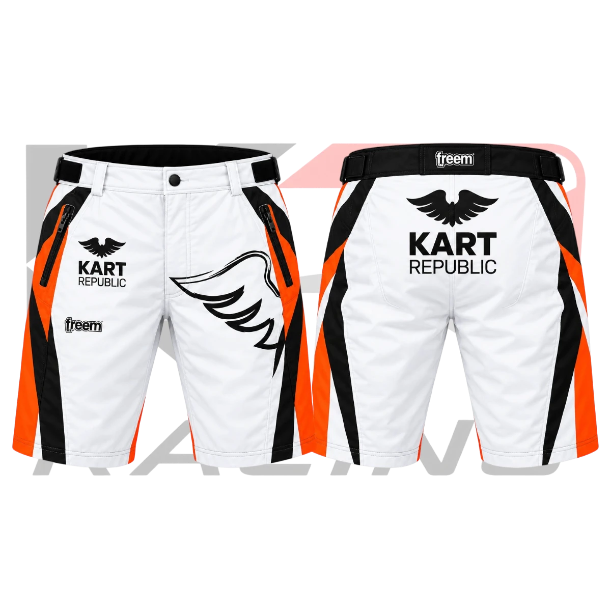 New Kart Republic Karting Team Shorts White & Black