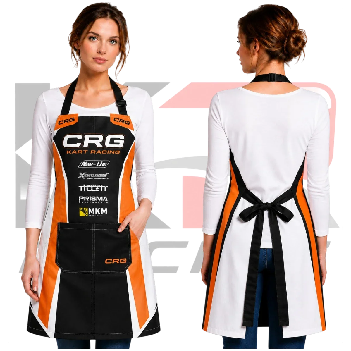 OMP CRG Kart Racing Apron Black & Orange