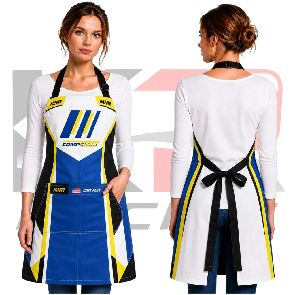 MIR Compkart Kart Racing Apron Blue & White
