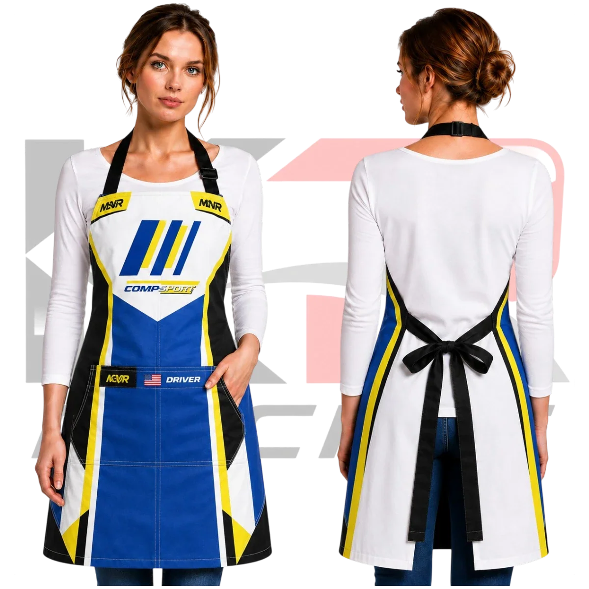 MIR Compkart Kart Racing Apron Blue & White