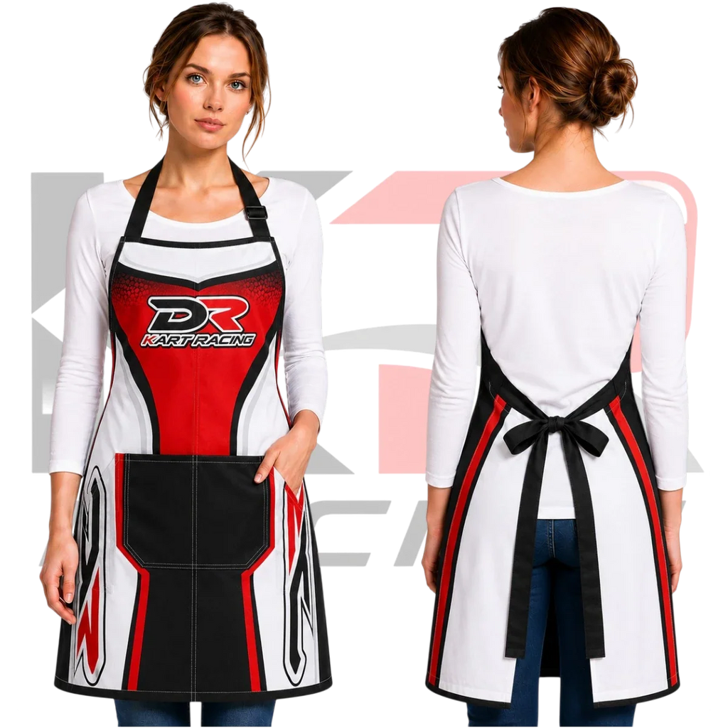 DR Kart Racing Apron Red & White & Black