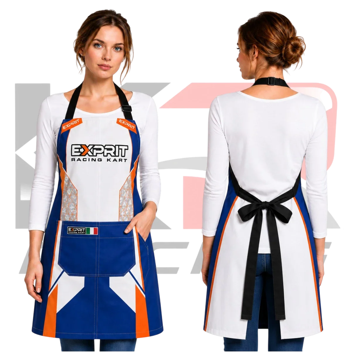Exprit Kart Racing Apron Blue & White & Orange