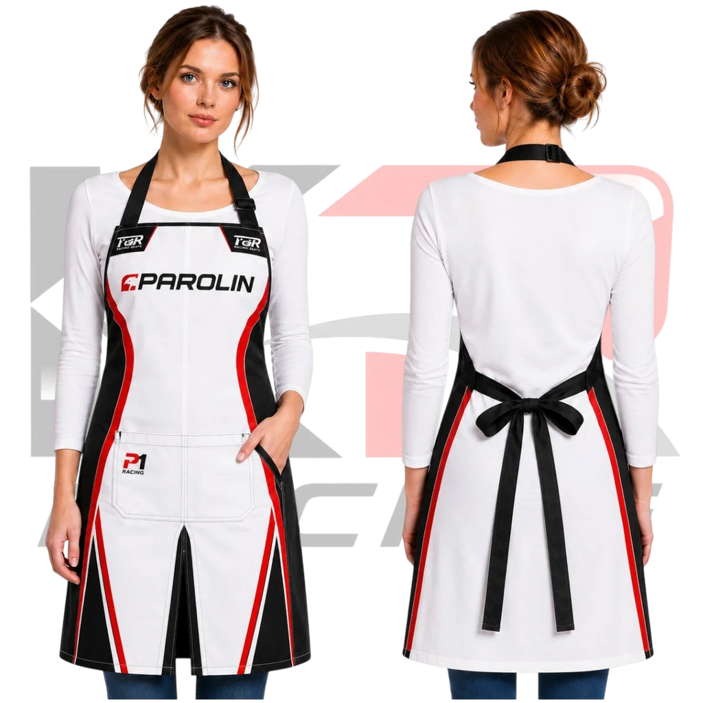OMP Parolin Kart Racing Apron White & Red & Black
