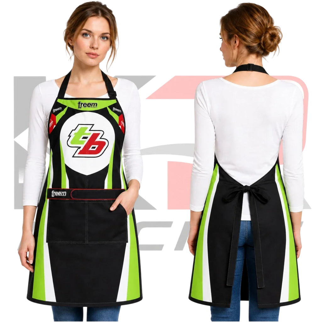 Freem TB Kart Racing Apron Green & White & Red