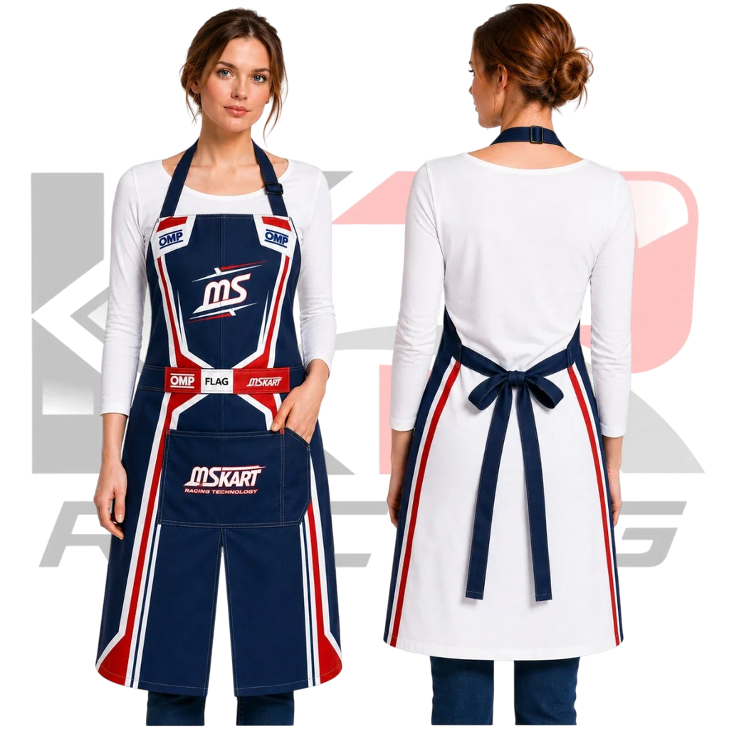 OMP MS Kart Racing Apron Red & White & Blue