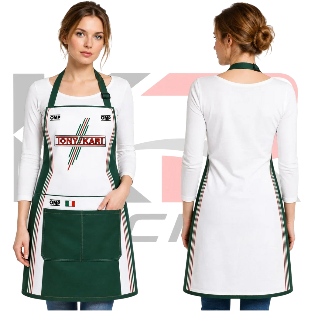OMP Tony Kart Racing Apron Green & White