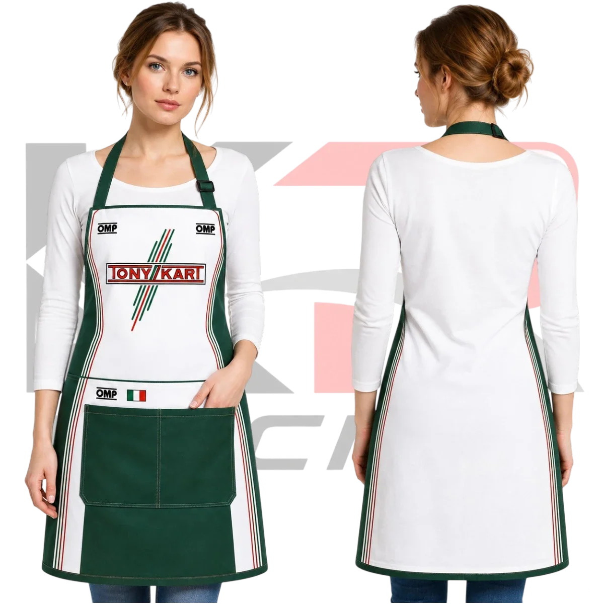 OMP Tony Kart Racing Apron Green & White