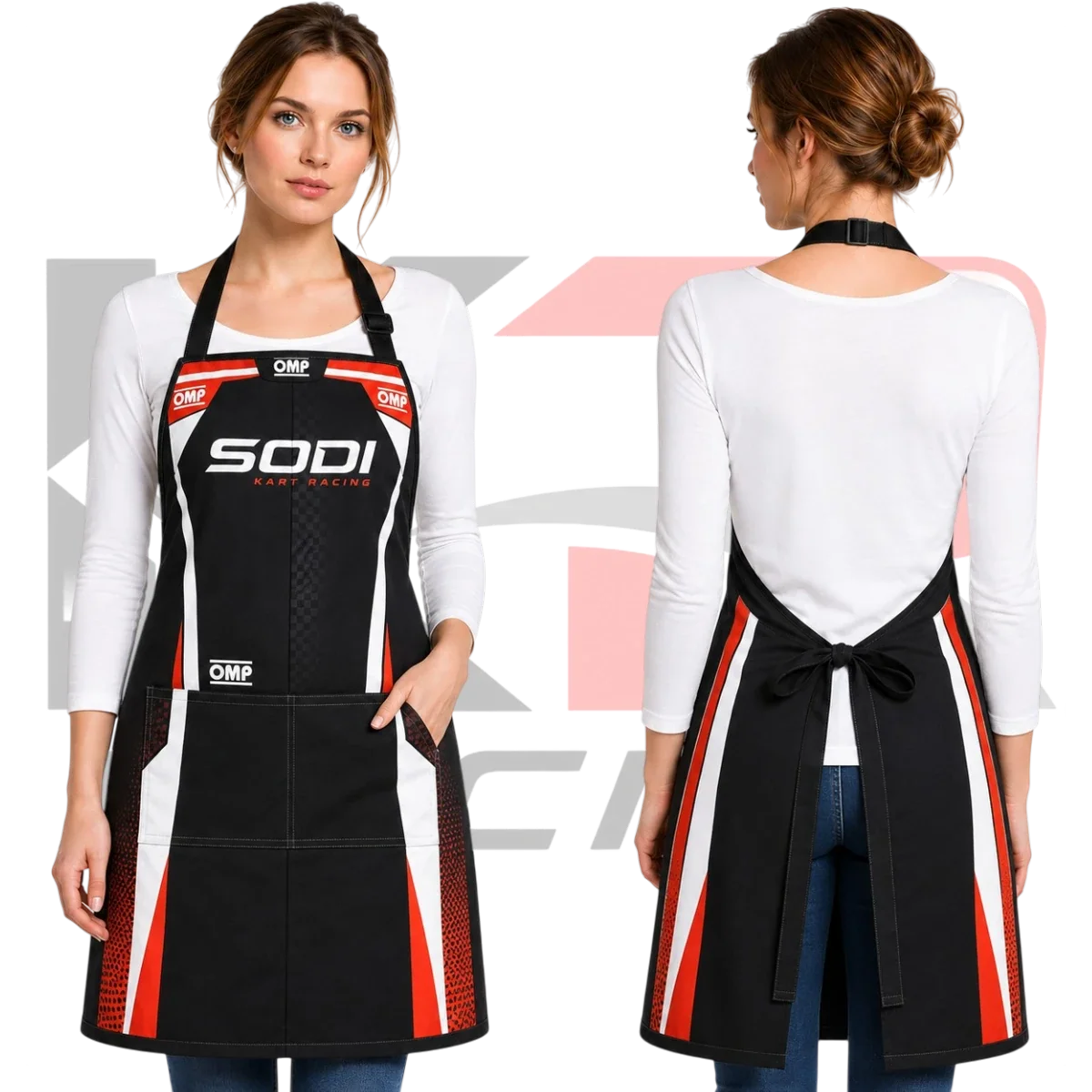 OMP SODI Kart Racing Apron Orange & Black