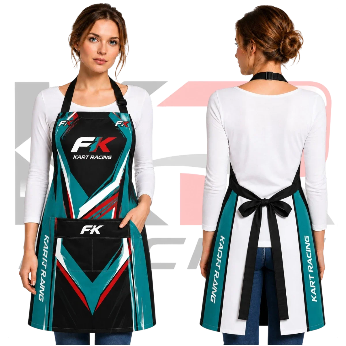 OMP FK Kart Racing Apron Black & tea
