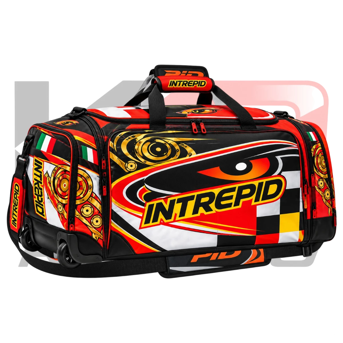 Intrepid Kart Racing Team Gear Bag Black, White & Orange