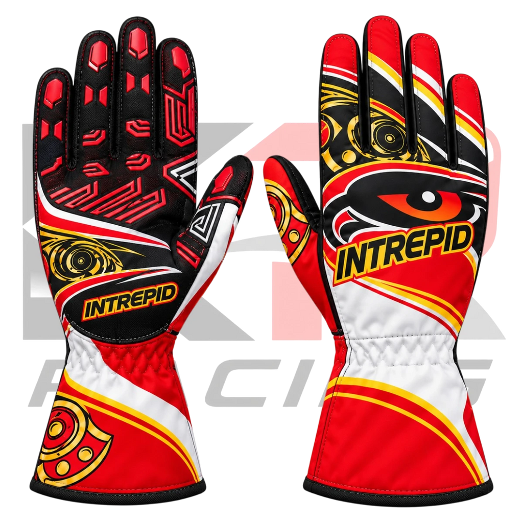New 2025 Intrepid Kart Racing Team Gloves Black