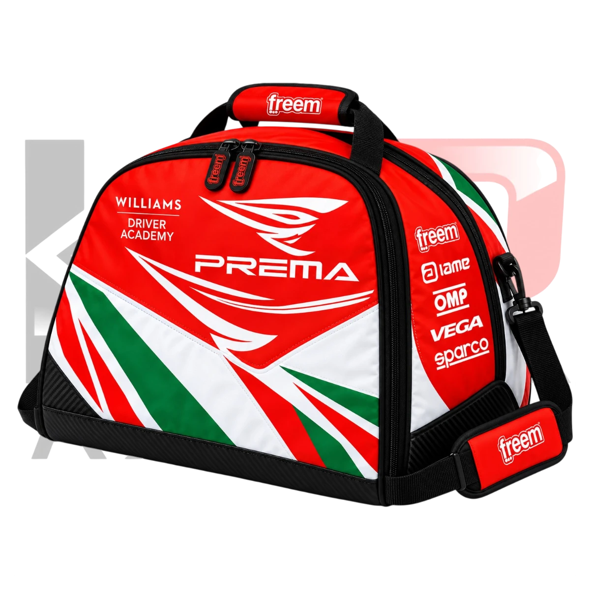 Kart Republic Karting Team Helmet Bag White, Red & Green