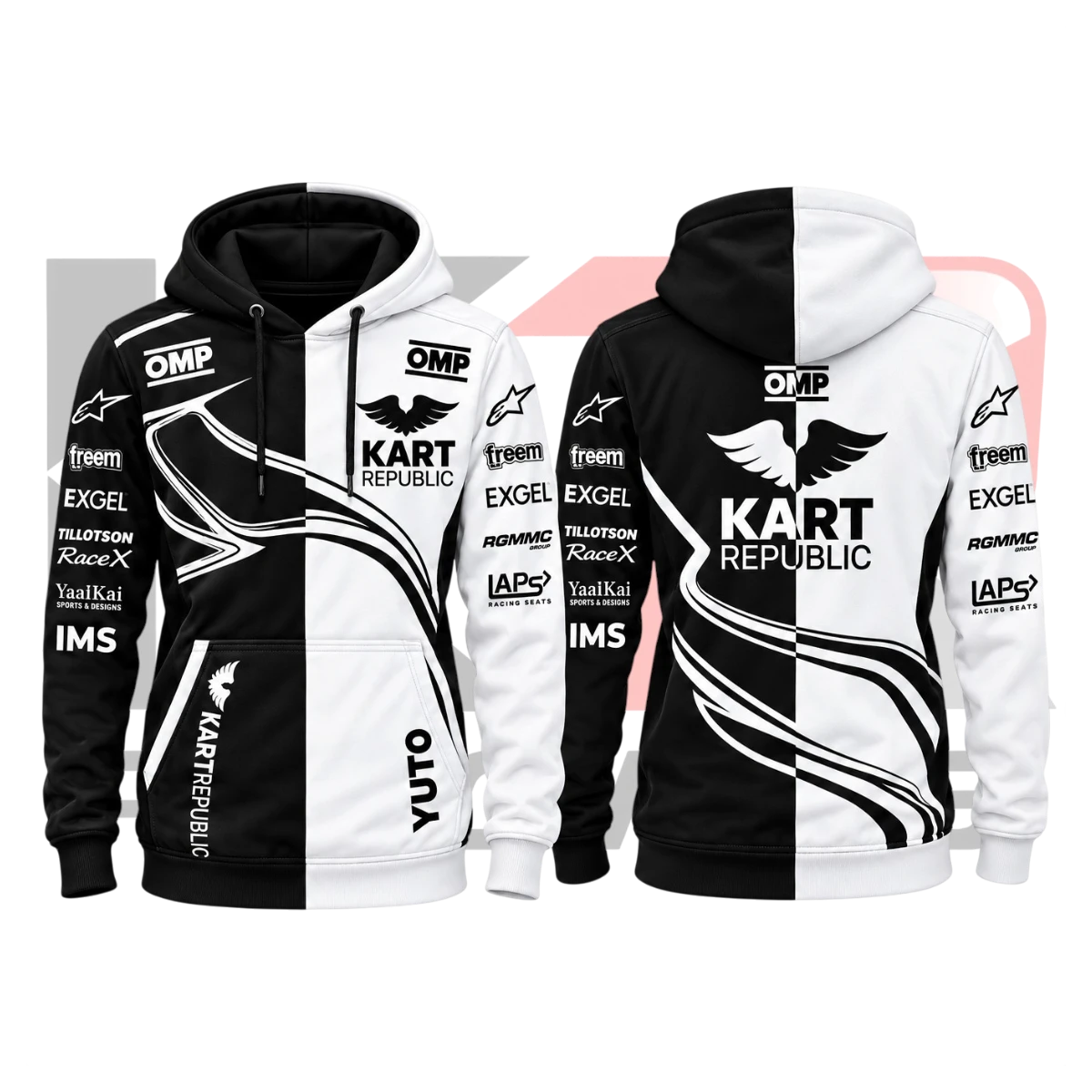 New Kart Republic Karting Team Hoodie White & Black