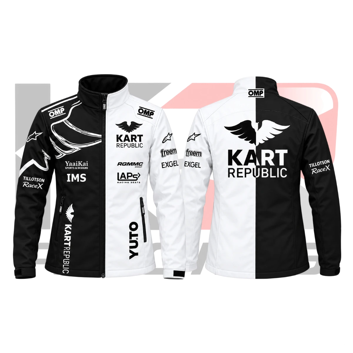 New Kart Republic Karting Team Jacket White & Black