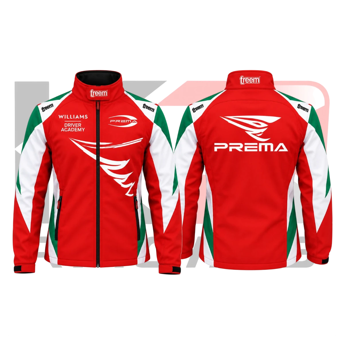 New Kart Republic Karting Team Jacket Green, White & Red