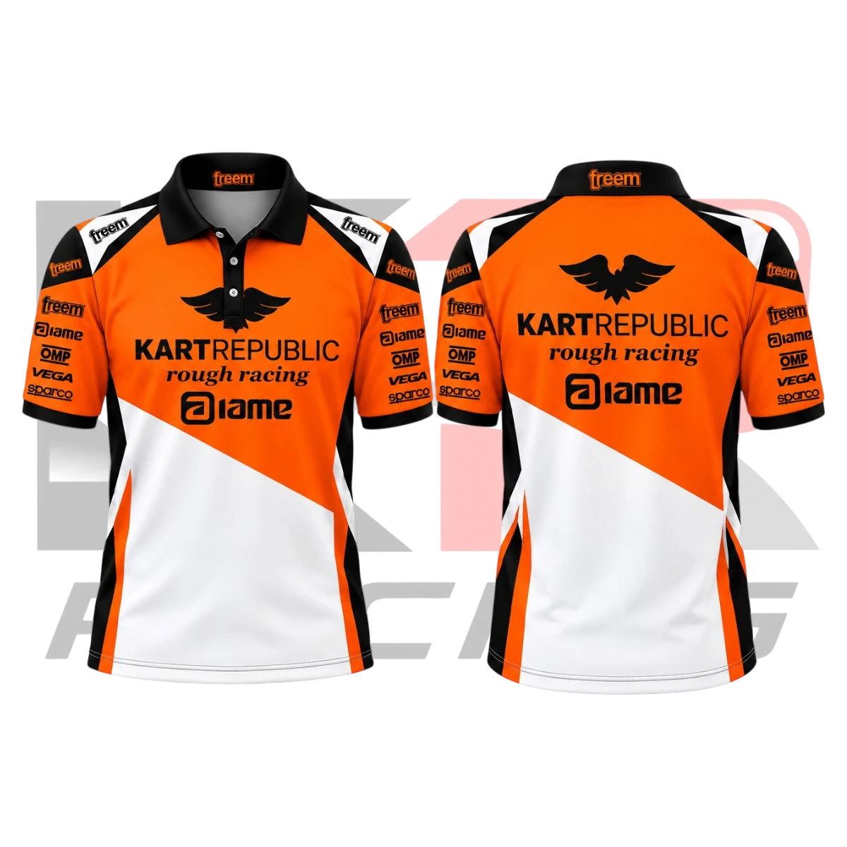 New Kart Republic Karting Team Polo Shirt Orange