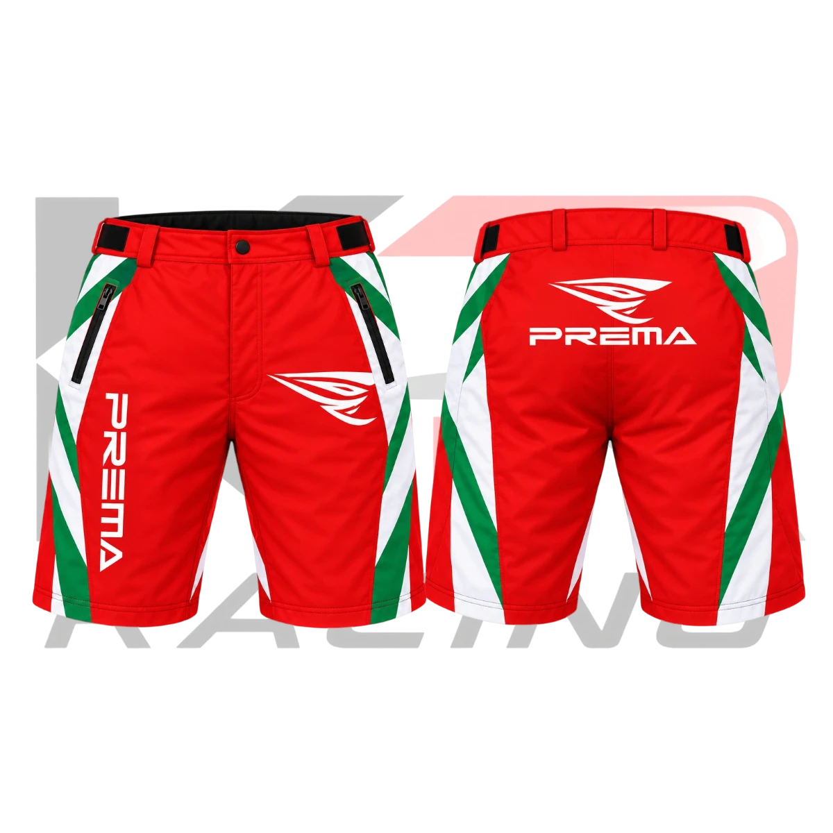 New Kart Republic Karting Team Shorts White, Red & Green
