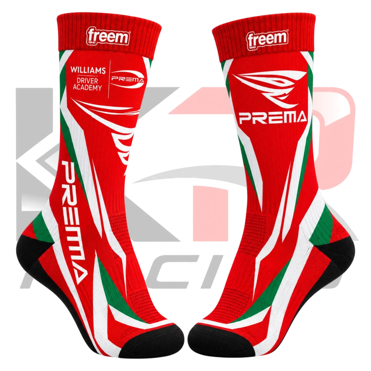 New Kart Republic Karting Team Socks White, Red & Green