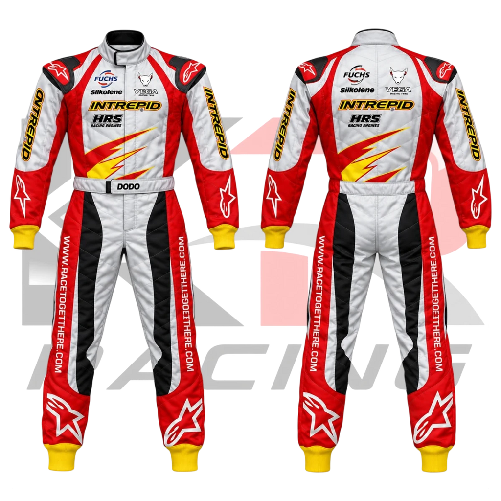 New Intrepid Kart Racing Team Suit Black & Red