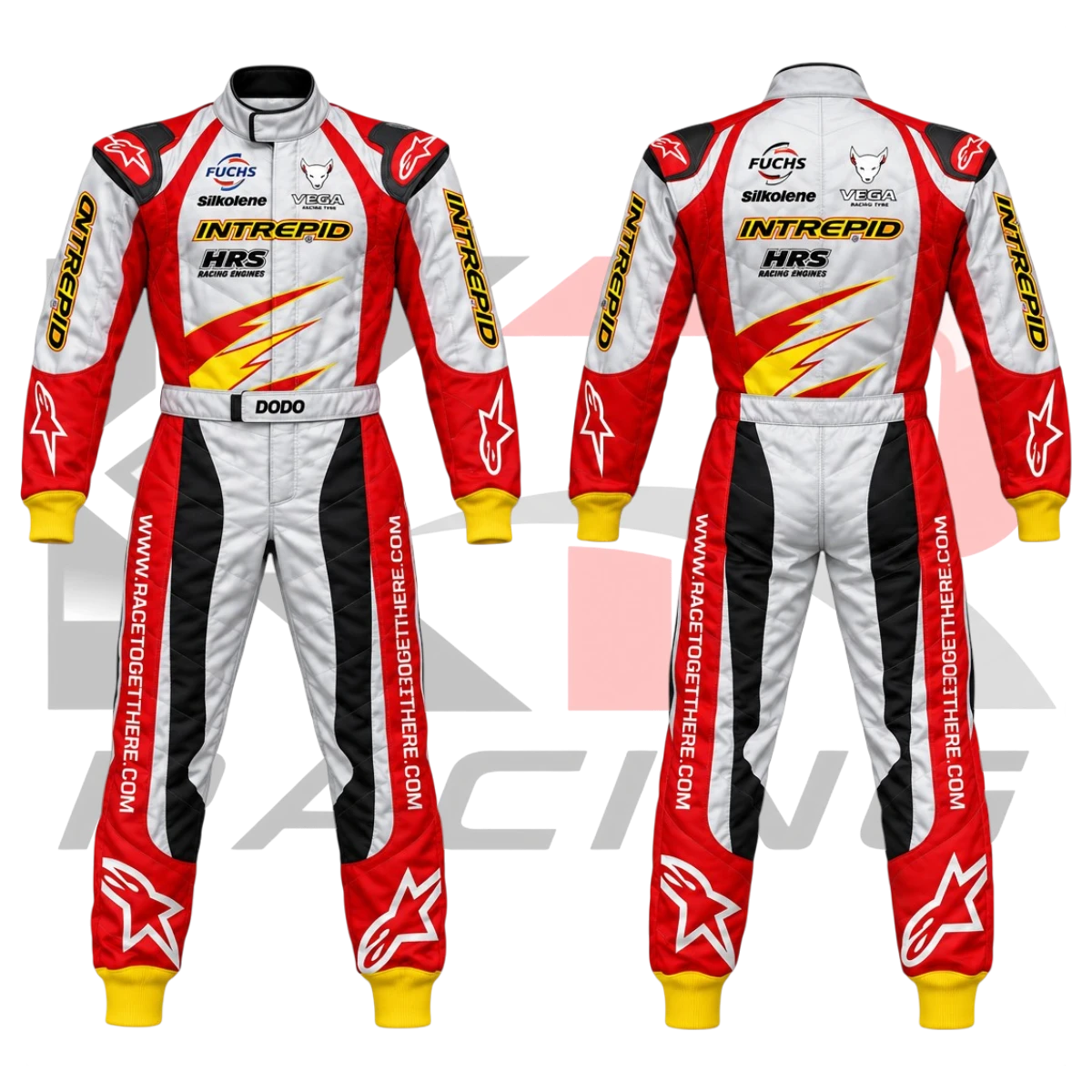 New Intrepid Kart Racing Team Suit Black & Red