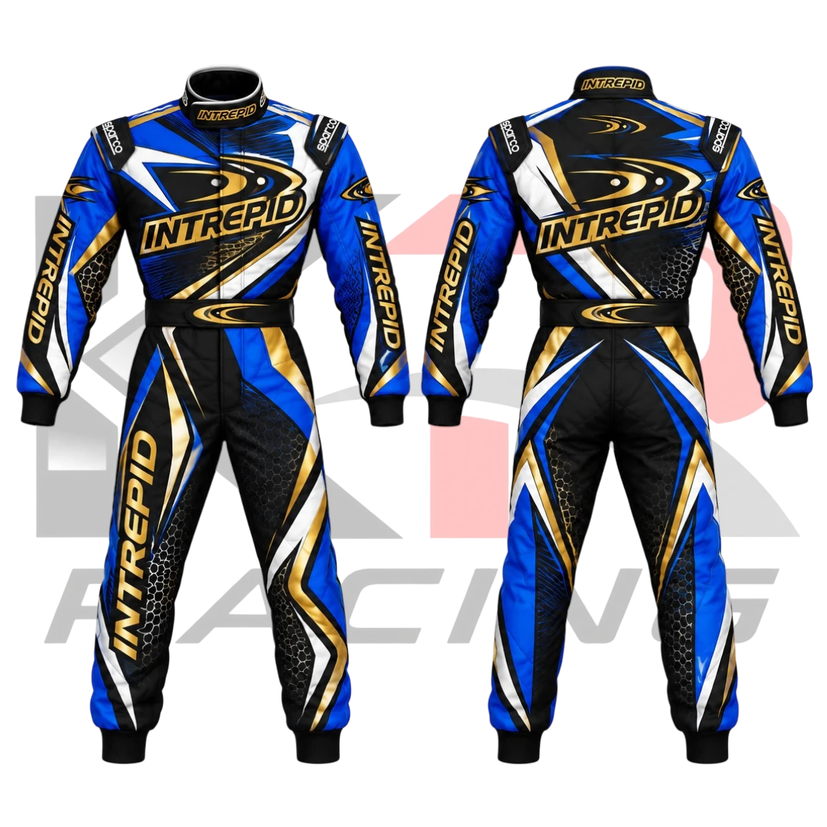 New Intrepid Kart Racing Team Suit Black & Gold
