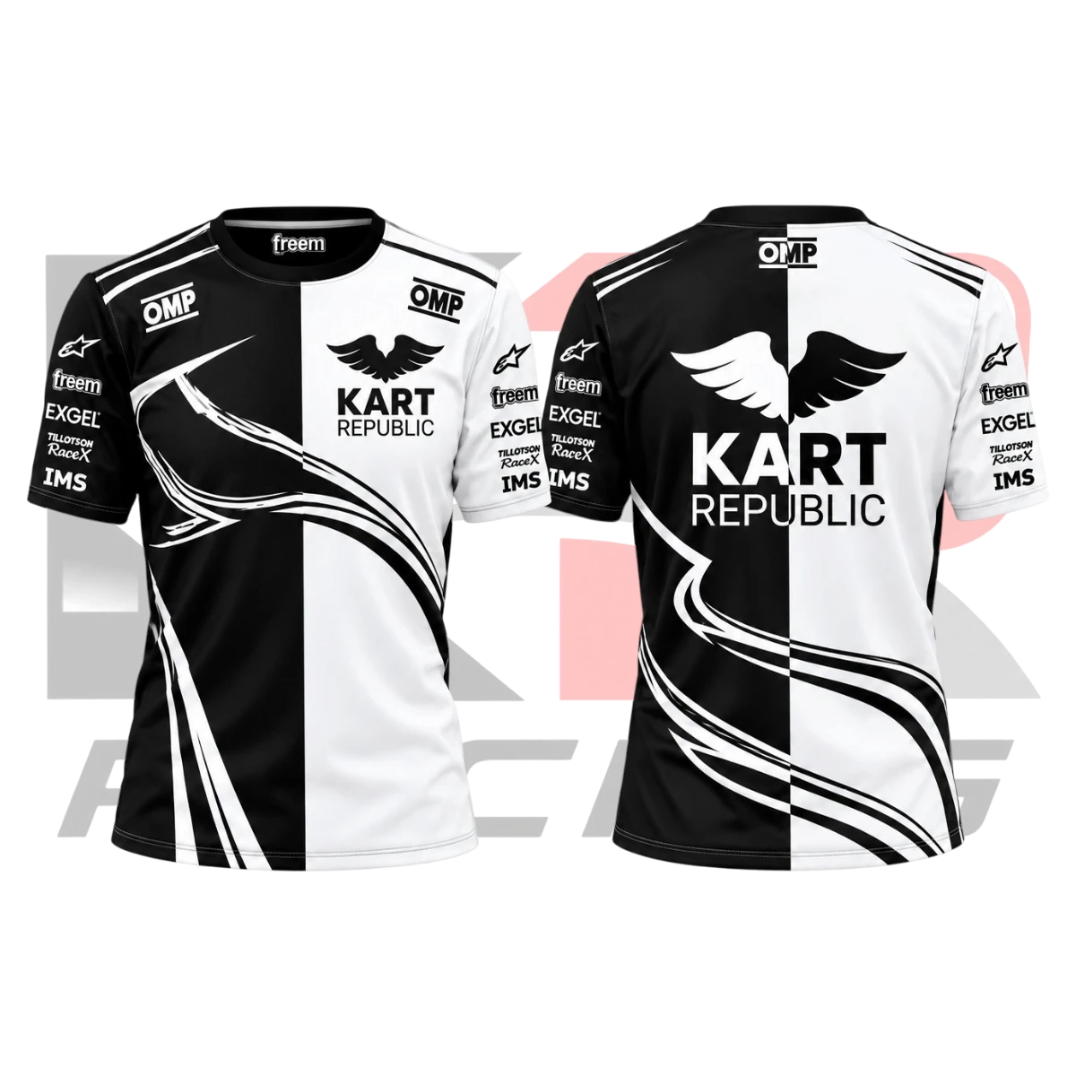 New Kart Republic Karting Team T-Shirt White & Black