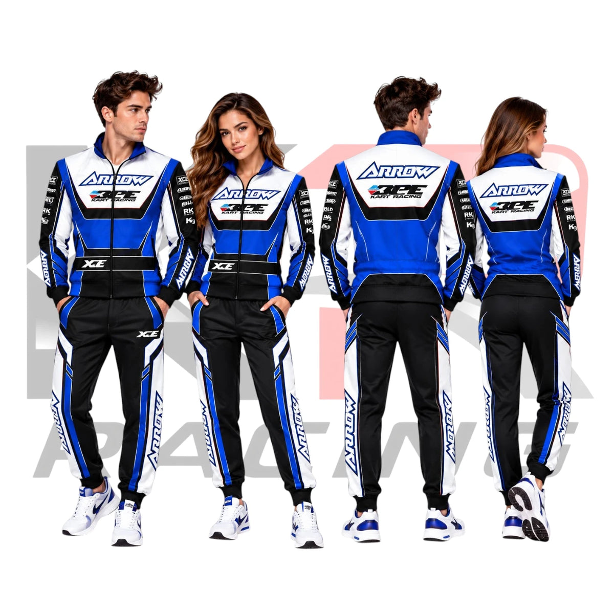 Arrow Kart Racing Team Tracksuit – Blue, Black & White