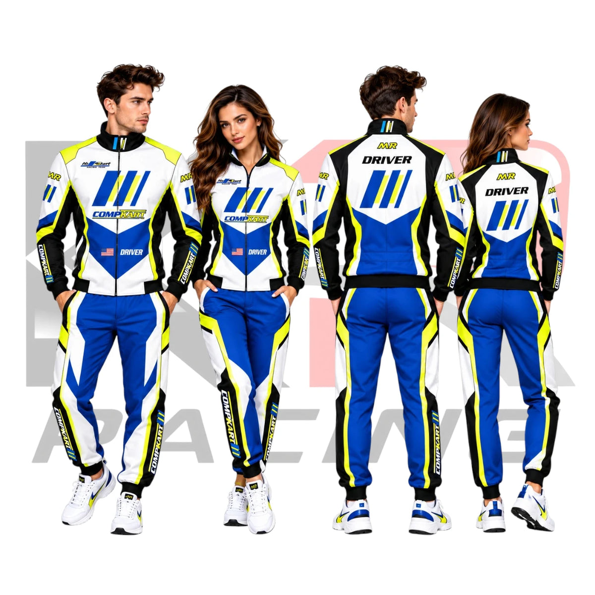 CompKart Racing Team Tracksuit – Blue, White, Black & Yellow