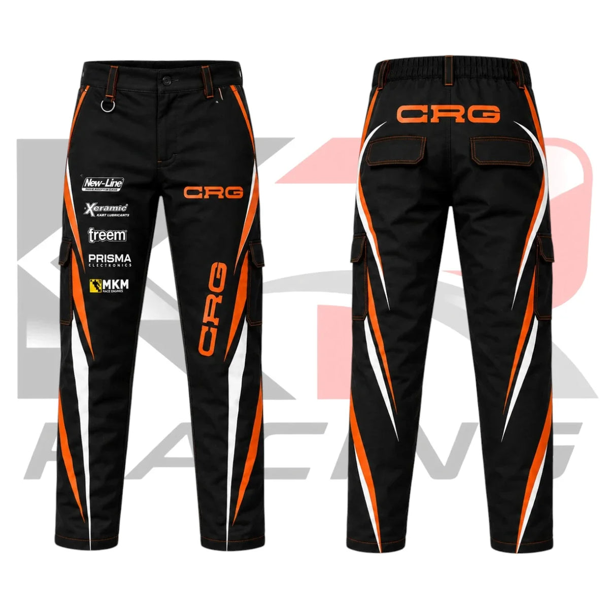 CRG Kart Racing Team Mechanic Trousers Black & Orange