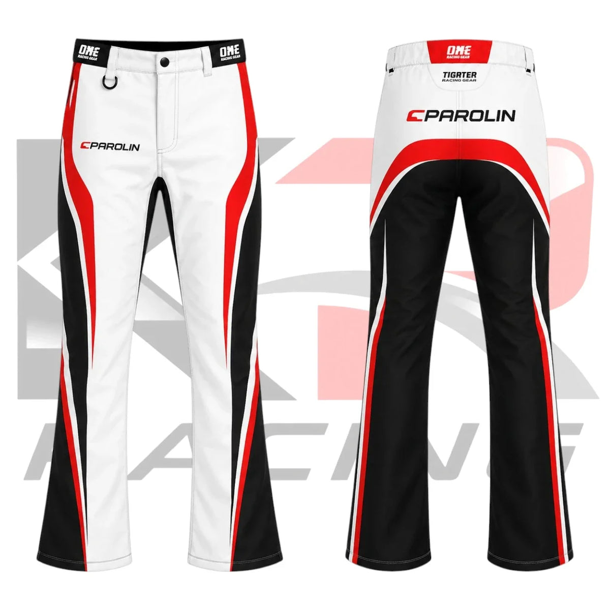 Parolin Kart Racing Team Mechanic Trousers White, Black & Red