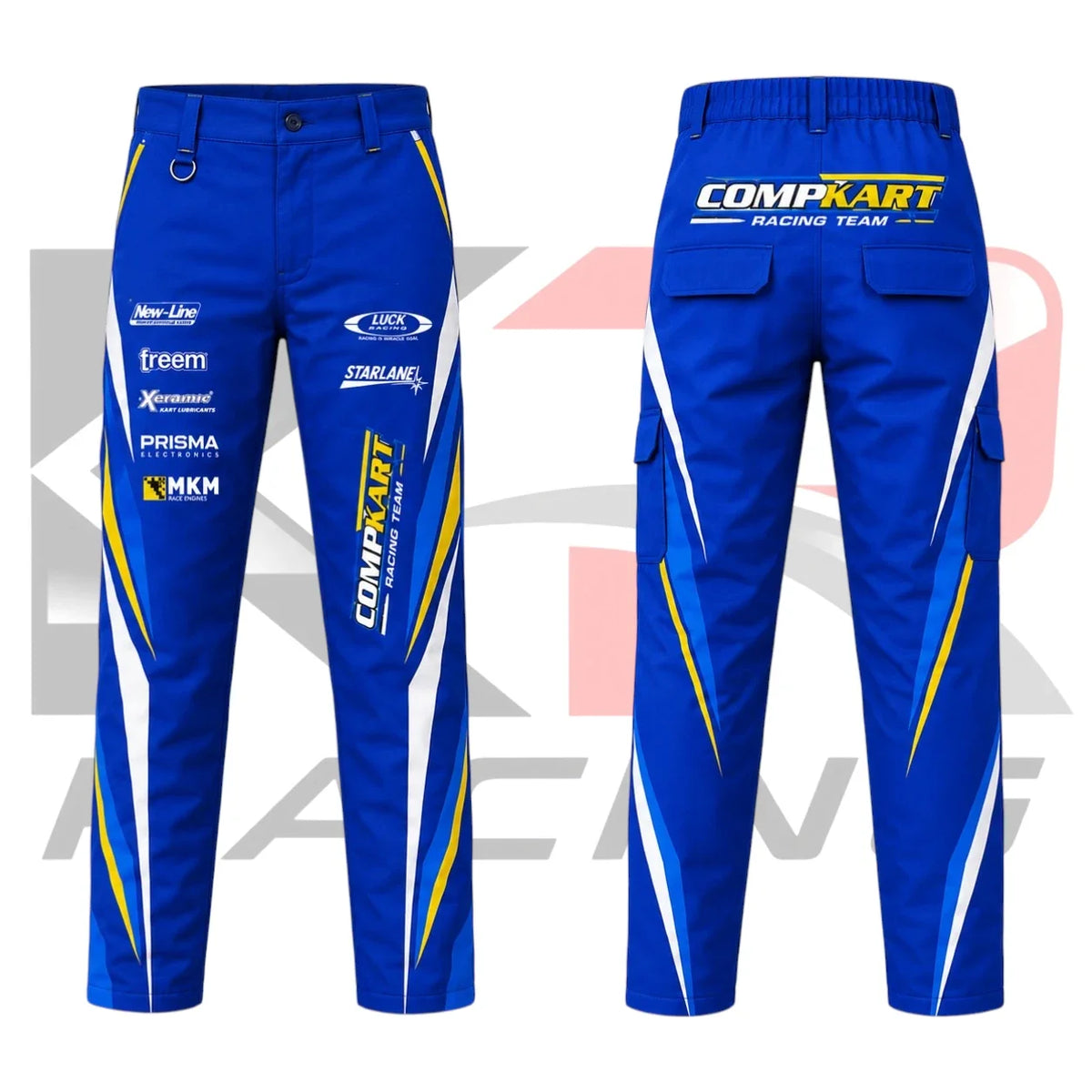 CompKart Kart Racing Team Mechanic Trousers Blue & Yellow