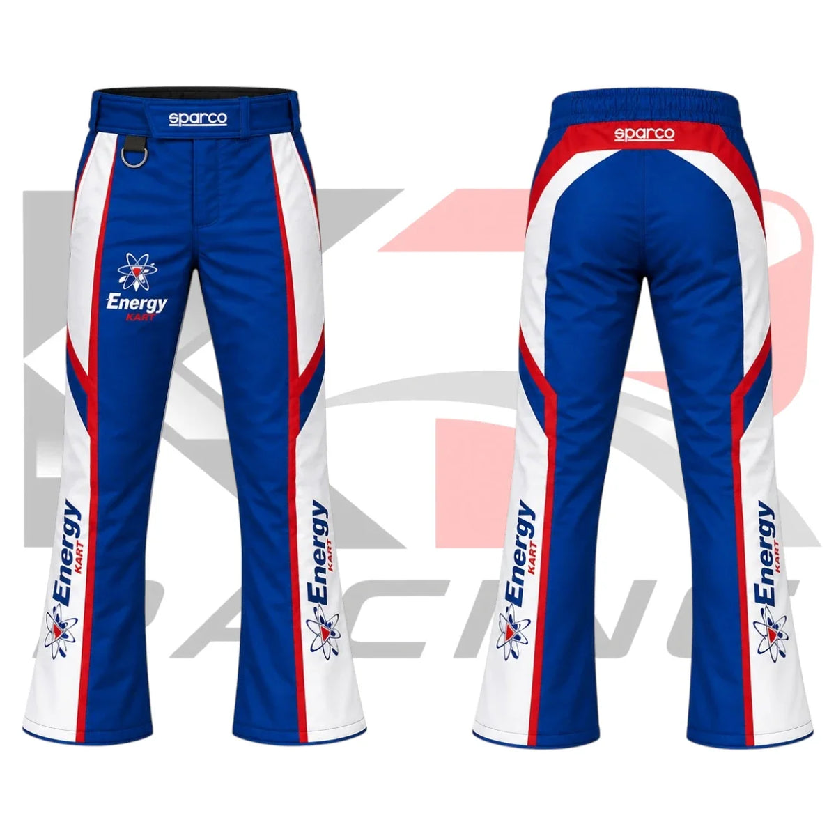 Energy Kart Racing Team Mechanic Trousers Blue White & Red
