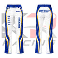 TopKart Kart Racing Team Mechanic Trousers White, Blue & Yellow